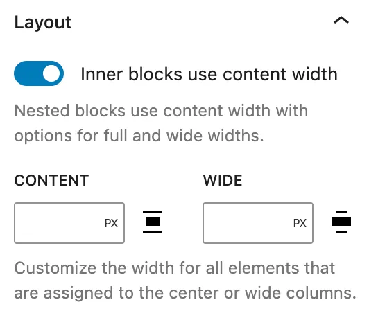 Layout restricted width